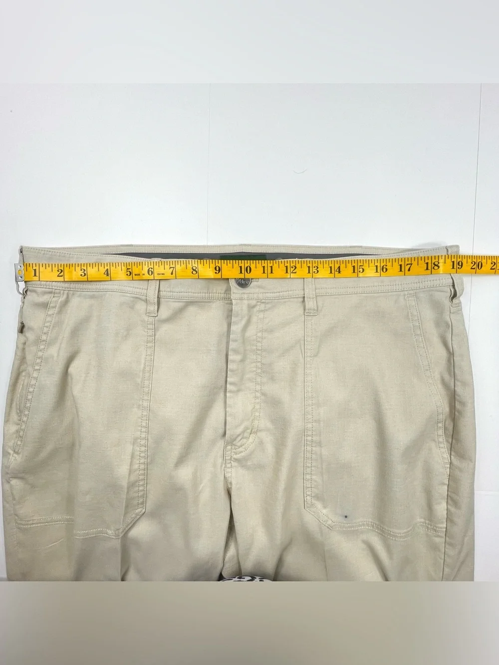 ORVIS Men's Hemp Recycled Polyester Tan Camp Pants Straight Leg Outdoors Size 38